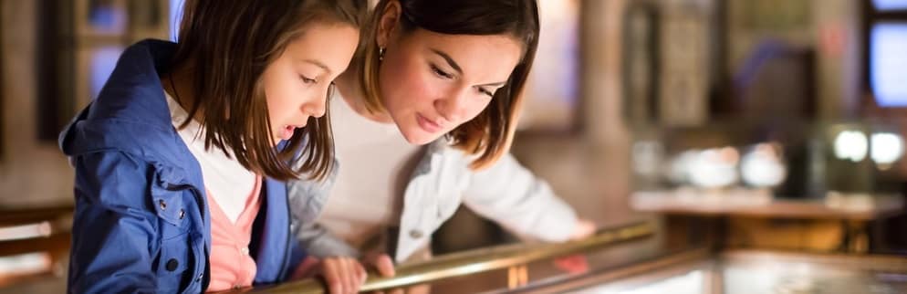 Mother and daughter at the museum
