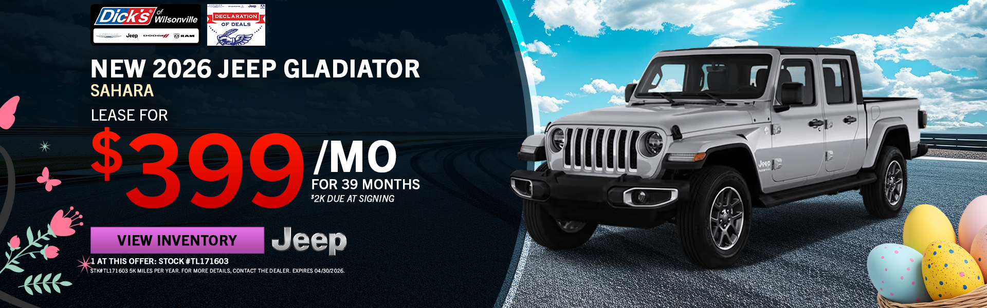 2026 Jeep Gladiator Lease Special