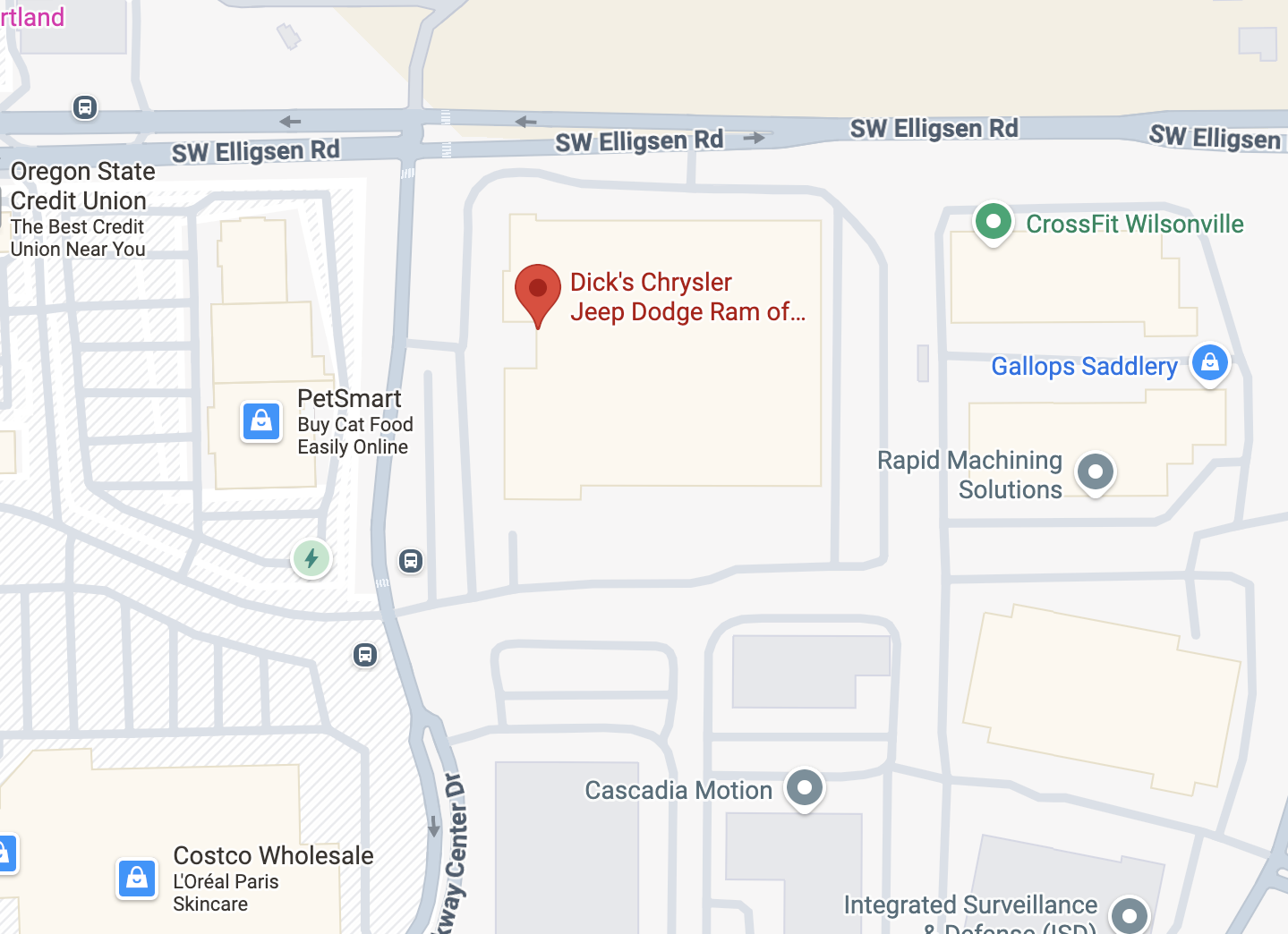 Dick's Chrysler Dodge Jeep Ram of Wilsonville Map